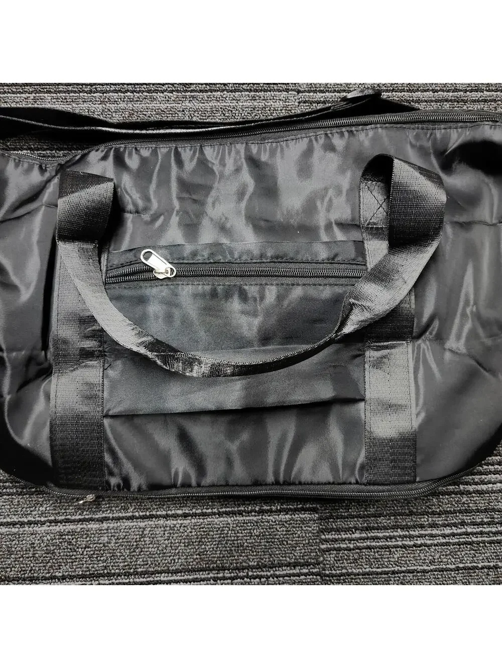 Trifabricy Foldable Travel Duffel Bag Black Carry On Gym Weekender Tote